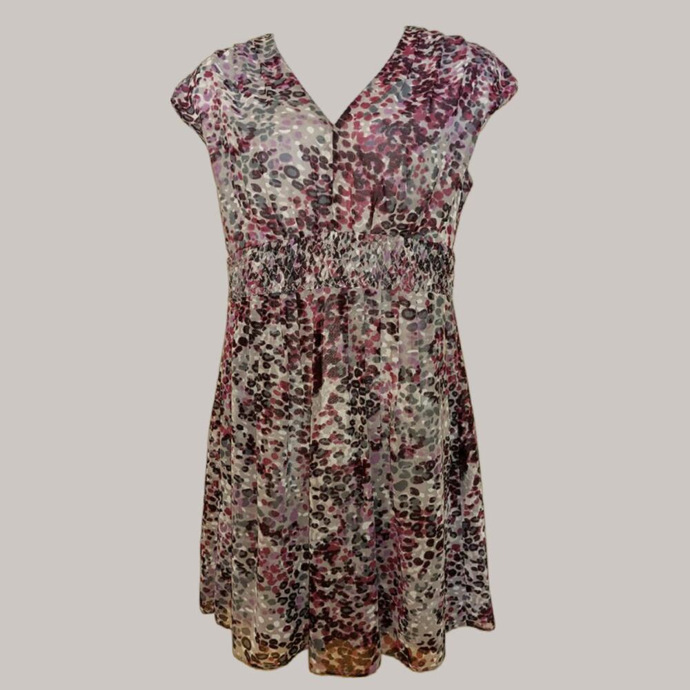 Organza Dress in Modern Watercolor Spots by Banana Republic